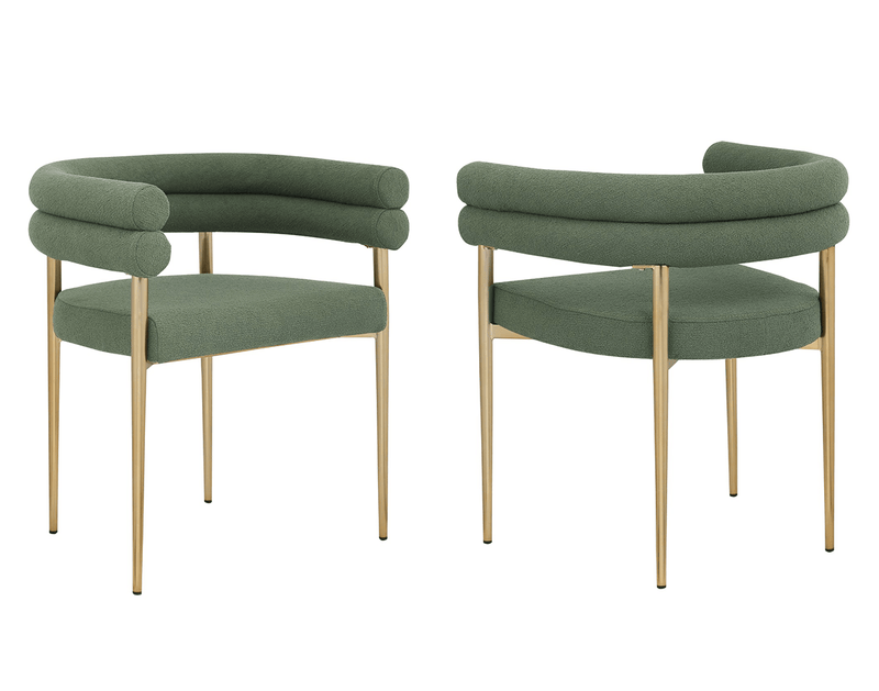 Pending - Brassex Inc. Dining Chair Green/Gold Allure Dining Chair, Set of 2 - Available in 2 Colours
