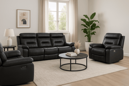 Pending - Brassex Inc. Nelson 3-Piece Recliner Set in Black
