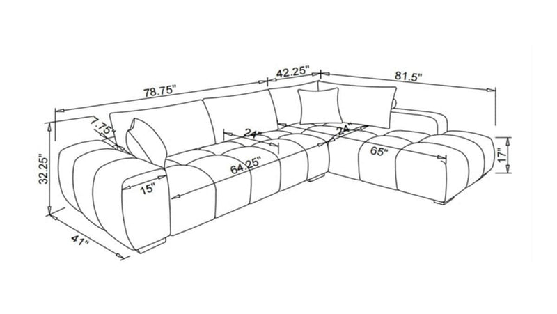 Pending - Brassex Inc. Rhf Sectional - Rust