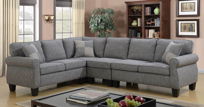 Pending - Brassex Inc. Sectional Sofa L-Shaped Sectional Sofa in Grey