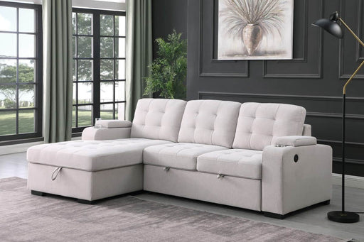 Pending - Brassex Inc. Sectional Sofa Lennox Sectional Sleeper Sofa Bed in Beige