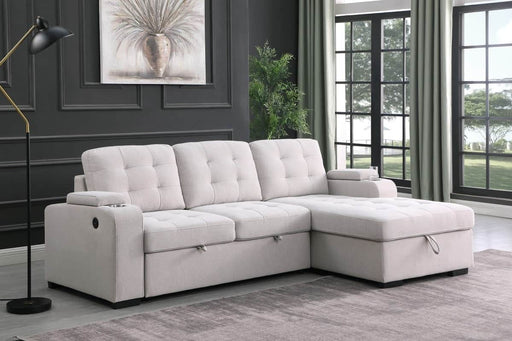 Pending - Brassex Inc. Sectional Sofa Lennox Sectional Sleeper Sofa Bed in Beige
