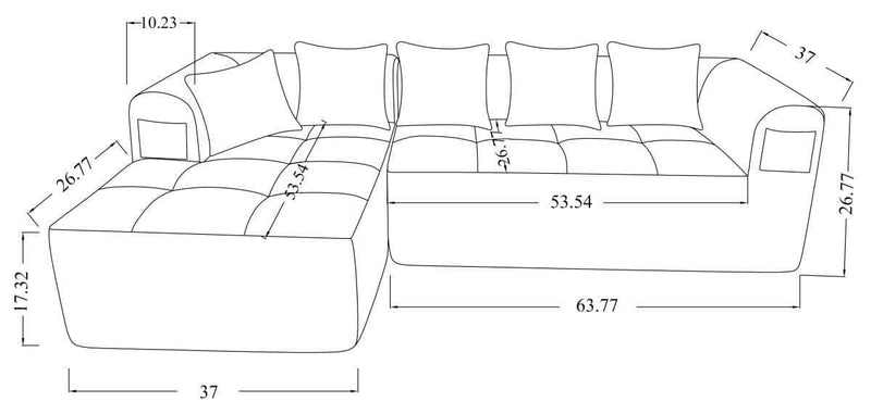 Pending - Brassex Inc. Sectional Sofa Maya Foam Sectional Sofa - Available in 2 Colours