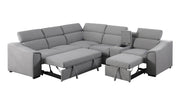 Pending - Brassex Inc. Sectional Sofa Right Facing Chaise Emmett Sectional Sofa Bed in Urban Grey