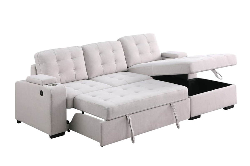 Pending - Brassex Inc. Sectional Sofa Right Facing Chaise Lennox Sectional Sleeper Sofa Bed in Beige