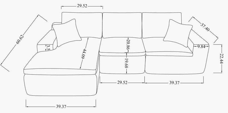 Pending - Brassex Inc. Sectional Sofa Soho Foam Sectional Sofa - Available in 2 Colours