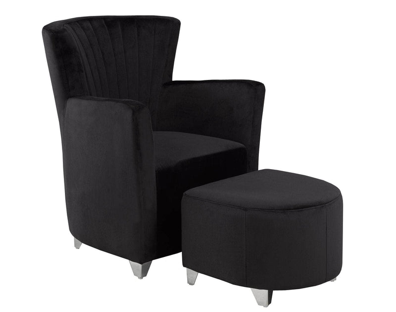 Pending - Brassex Inc. Sorrento Chair & Ottoman in Black