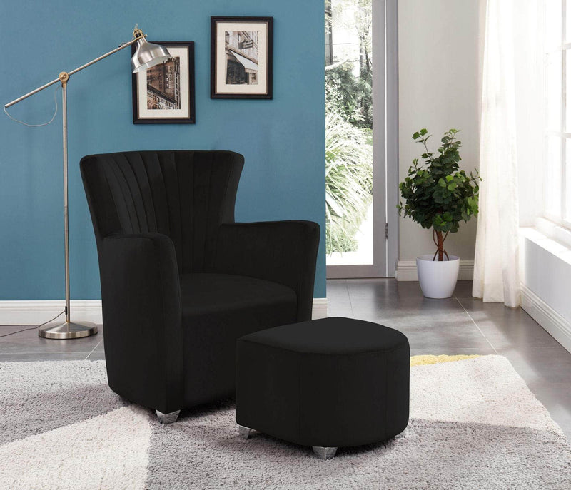 Pending - Brassex Inc. Sorrento Chair & Ottoman in Black