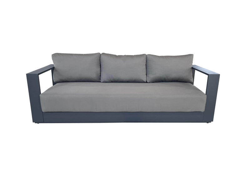 Pending - Cieux Canvas Charcoal Lyon Outdoor Patio Aluminum Metal Sofa in Midnight Grey with Sunbrella Cushions - Available in 2 Colours