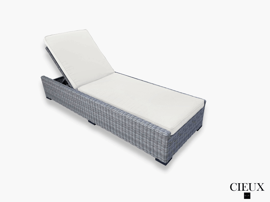 Pending - Cieux Canvas Natural Cannes Outdoor Patio Wicker Chaise Sun Lounger in Grey with Sunbrella Cushions - Available in 2 Colours