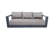 Pending - Cieux Canvas Taupe Lyon Outdoor Patio Aluminum Metal Sofa in Midnight Grey with Sunbrella Cushions - Available in 2 Colours