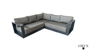 Pending - Cieux Lyon Outdoor Patio Aluminum Metal Corner Sectional Sofa in Midnight Grey with Sunbrella Cushions - Available in 2 Colours