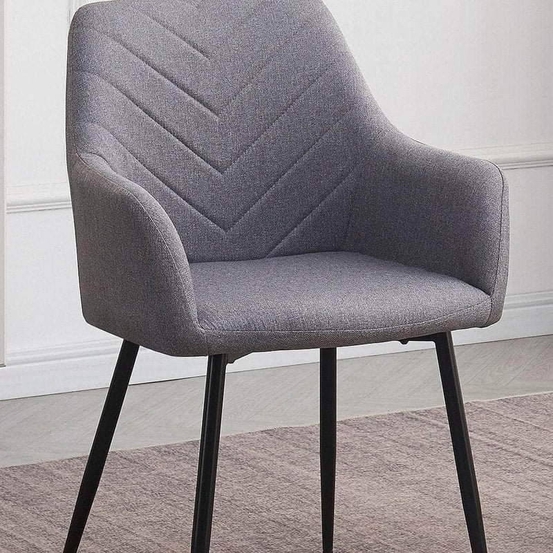 Pending - IFDC 2 Chairs / Fabric 7pc Dining Set T-1815 C-1817 in Grey