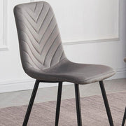 Pending - IFDC 2 Chairs / Velvet 7pc Dining Set T-1815 C-1817 in Grey