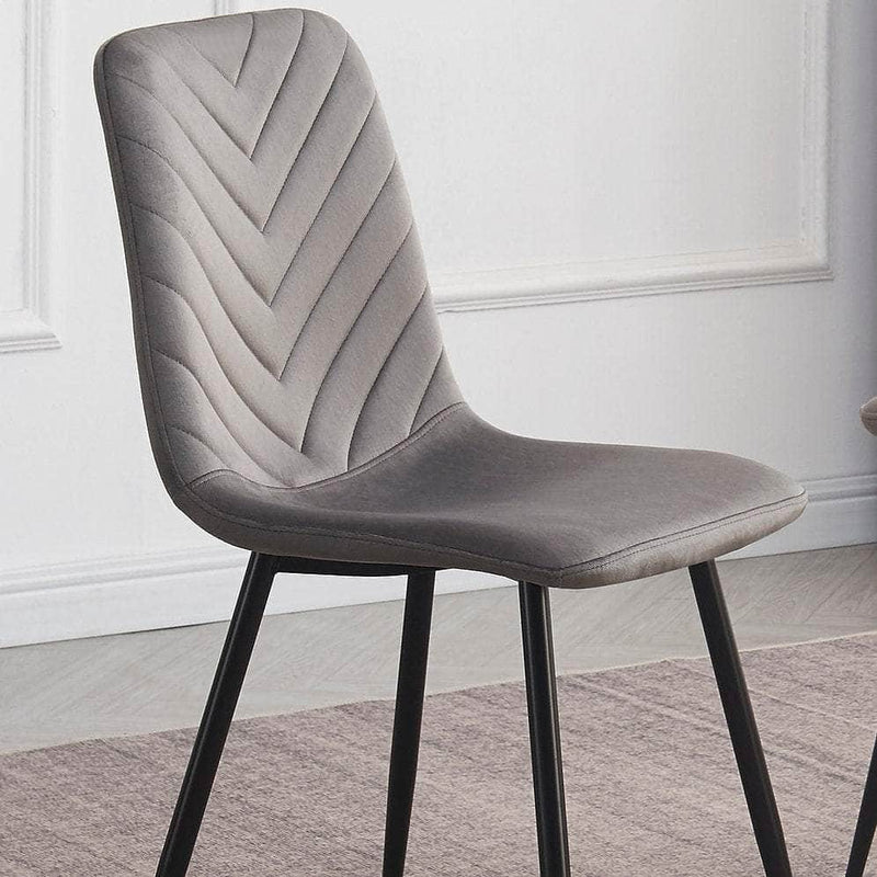 Pending - IFDC 2 Chairs / Velvet 7pc Dining Set T-1815 C-1817 in Grey