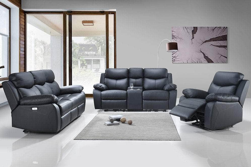 Leather Sofa Set Grey Reclining Couch And Loveseat Houston