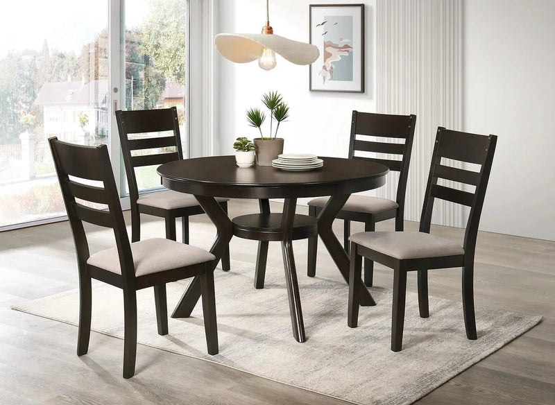 Pending - IFDC Dining Set Table and 4 Chairs with White Seat 5 Piece Dining Set