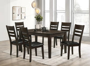 Pending - IFDC Dining Set Table and 6 Chairs with Black Seat 7 Piece Dining Set