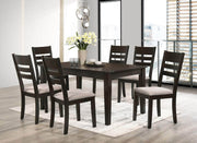 Pending - IFDC Dining Set Table and 6 Chairs with White Seat 7 Piece Dining Set
