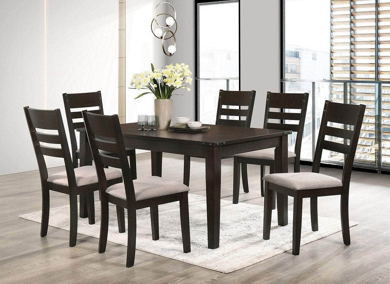 Pending - IFDC Dining Set Table and 6 Chairs with White Seat 7 Piece Dining Set