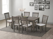 Pending - IFDC Dining Set Table and 6 Chairs with White Seat 7 Piece Dining Set