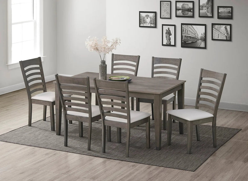 Pending - IFDC Dining Set Table and 6 Chairs with White Seat 7 Piece Dining Set