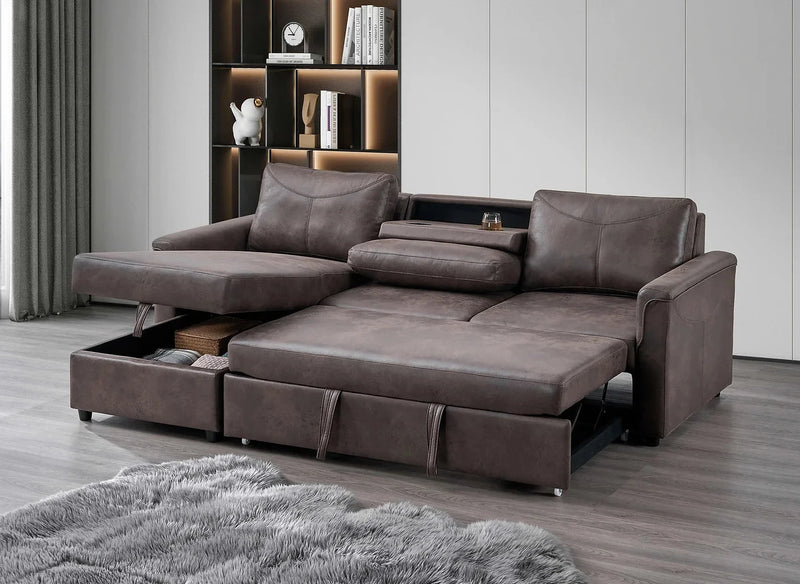 Pending - IFDC IF-9076 Sectional Sofa Bed - Available in 2 Configurations