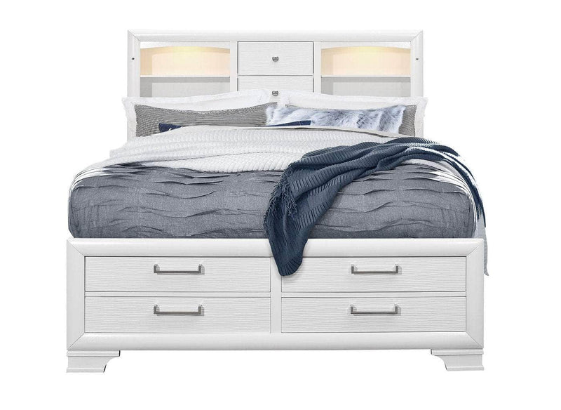 Pending - IFDC Jordyn White Bedroom Platform Storage Set - Available in 3 Sizes