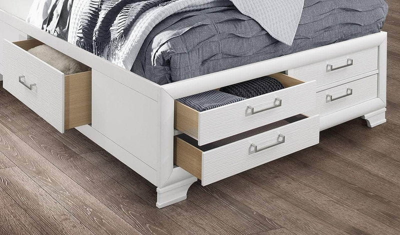 Pending - IFDC Jordyn White Bedroom Platform Storage Set - Available in 3 Sizes