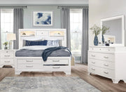 Pending - IFDC Jordyn White Bedroom Platform Storage Set - Available in 3 Sizes