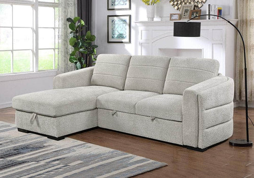 Pending - IFDC Left Hand Facing Light Grey Tufted Sleeper Sectional - Available in 2 Configurations