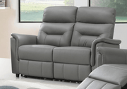 Pending - IFDC Light Grey Thatcher Power Recliner Leather Loveseat - Available in 2 Colours