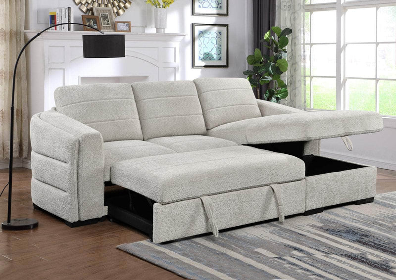 Pending - IFDC Light Grey Tufted Sleeper Sectional - Available in 2 Configurations