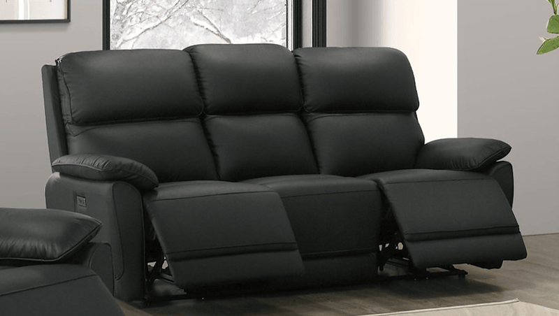 Pending - IFDC Reclining Sofas Midnight Black Beckett Power Recliner Sofa - Available in 3 Colours