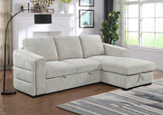 Pending - IFDC Right Hand facing Light Grey Tufted Sleeper Sectional - Available in 2 Configurations