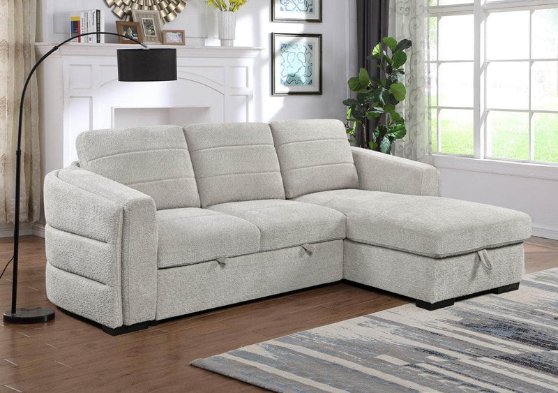 Pending - IFDC Right Hand facing Light Grey Tufted Sleeper Sectional - Available in 2 Configurations