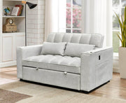Pending - IFDC Tufted Creme Sleeper Sofa with Adjustable Backrest
