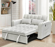 Pending - IFDC Tufted Creme Sleeper Sofa with Adjustable Backrest