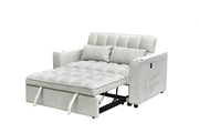 Pending - IFDC Tufted Creme Sleeper Sofa with Adjustable Backrest