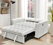 Pending - IFDC Tufted Creme Sleeper Sofa with Adjustable Backrest