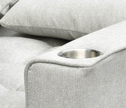 Pending - IFDC Tufted Creme Sleeper Sofa with Adjustable Backrest