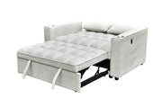 Pending - IFDC Tufted Creme Sleeper Sofa with Adjustable Backrest