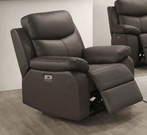 Pending - IFDC Winslow Power Recliner Leather Chair in Dark Chocolate
