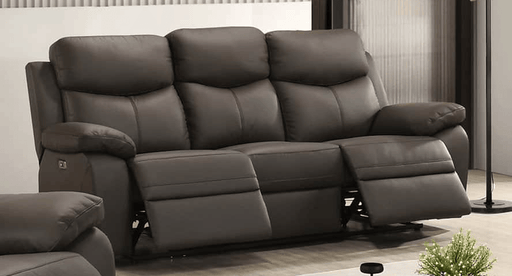 Pending - IFDC Winslow Power Recliner Leather Sofa in Dark Chocolate