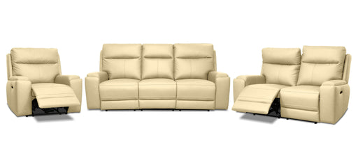 Pending - Levoluxe Light Taupe Arlo 3 Piece Power Reclining Sofa, Loveseat, and Chair Set with Power Headrest in Leather Match - Available in 2 Colours