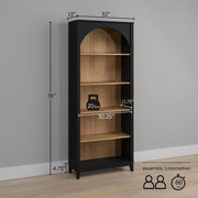 Pending - Modubox Bookcase Ark 78" Arched Bookcase in Black Oak