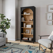 Pending - Modubox Bookcase Ark 78" Arched Bookcase in Black Oak