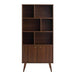 Pending - Modubox Bookcase Cherry Milo Mid-Century Modern Bookcase with 6 Shelves and 2 Doors - Available in 4 Colours