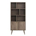 Pending - Modubox Bookcase Drifted Grey Milo Mid-Century Modern Bookcase with 6 Shelves and 2 Doors - Available in 4 Colours