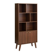 Pending - Modubox Bookcase Milo Mid-Century Modern Bookcase with 6 Shelves and 2 Doors - Available in 4 Colours